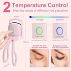 Electric Eyelash Curler, Quick Heated Eyelashes Curler, Rechargeable Long Lasting Curling Tool, Portable Electric Heated Comb, Thermal Eyelash Curler Makeup Tools, Natural Lashes Handheld Eyelash Heated Curler