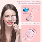Electric Eyelash Curler, Quick Heated Eyelashes Curler, Rechargeable Long Lasting Curling Tool, Portable Electric Heated Comb, Thermal Eyelash Curler Makeup Tools, Natural Lashes Handheld Eyelash Heated Curler